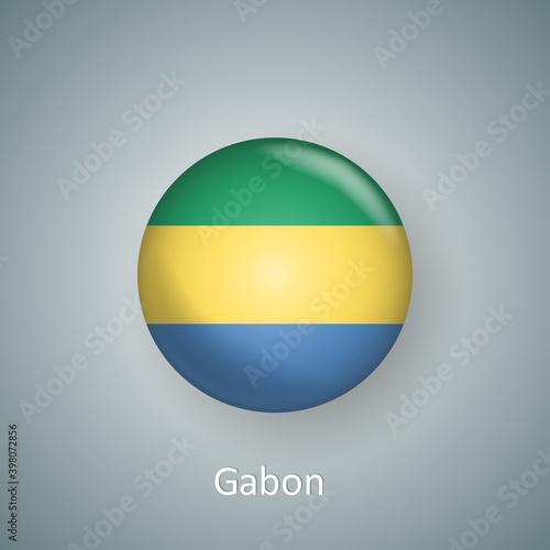Free Download Gabon flag icon circle 3d gradient isolated - GFXLoad