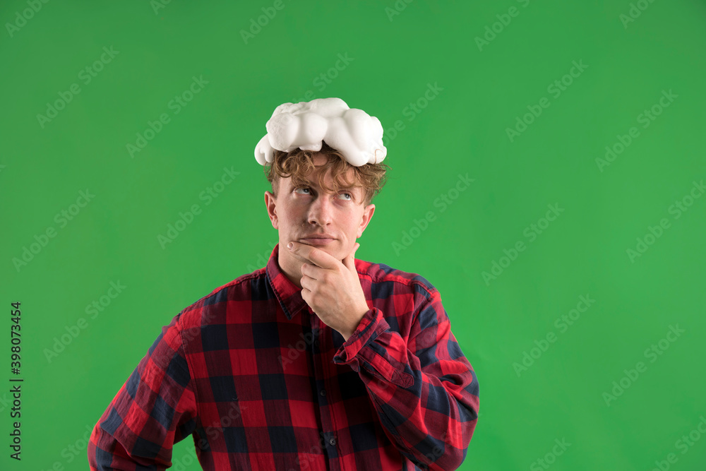 Funny man with shaving foam covered face
Funny man with shaving foam covered face