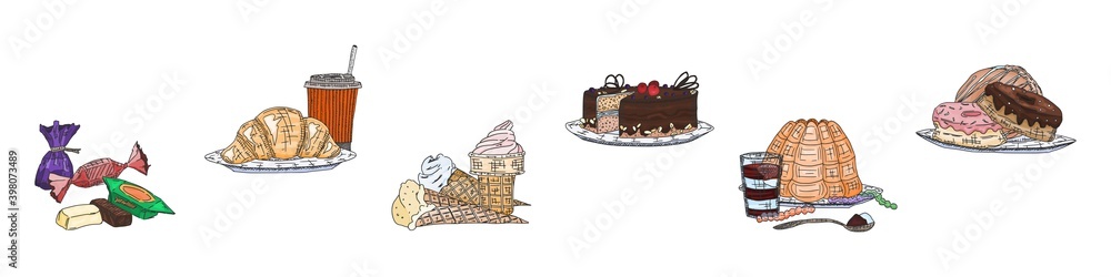 delicious sweets croissants ice cream and cakes delicious sweets croissants ice cream and cakes