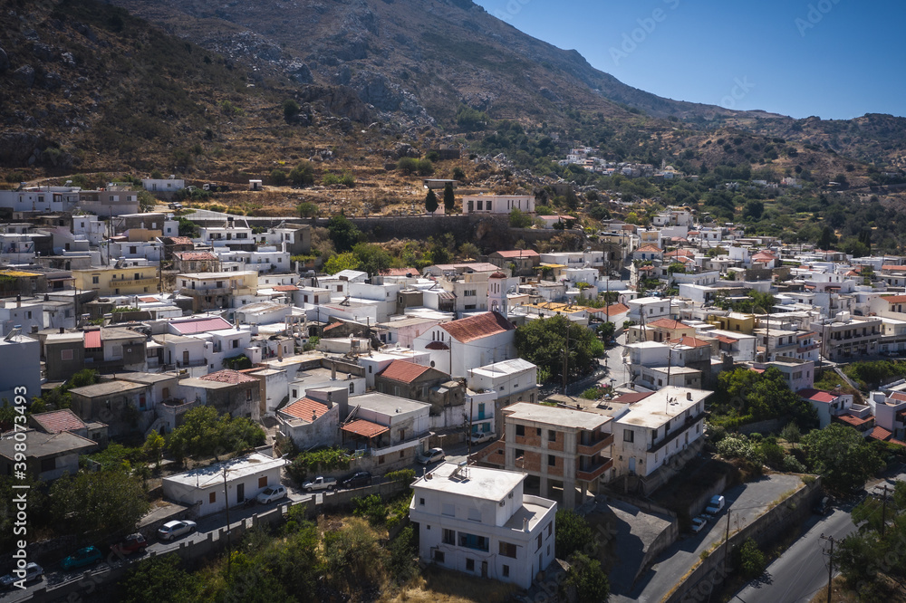Akoumia Crete village aerial view