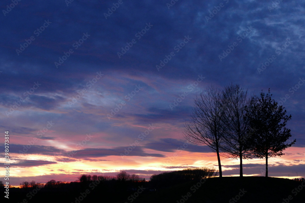 Beautiful sunset in Bavaria, Germany Beautiful sunset in Bavaria, Germany
