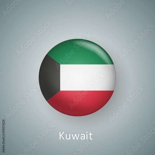 Free Download Kuwait flag icon circle 3d gradient isolated - GFXLoad