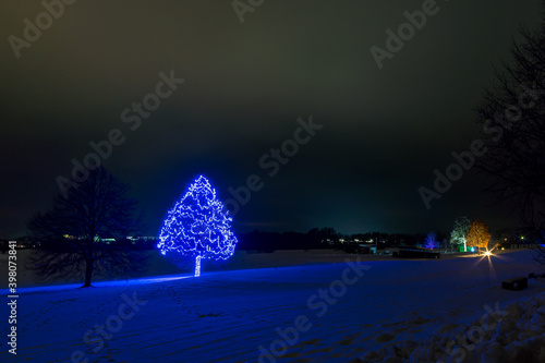 Christmas lighting with colorful atmosphere at the Princely Winter Glow in Bad Waldsee photo