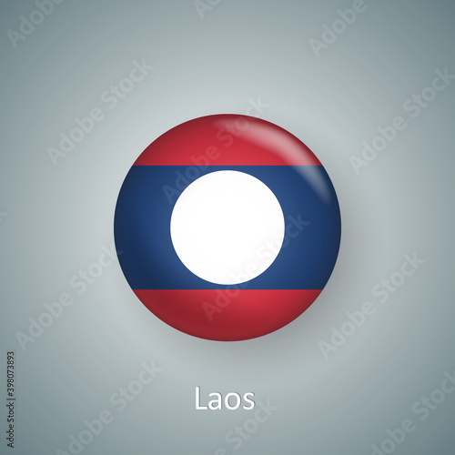 Laos flag icon circle 3d gradient isolated Free Download Laos flag icon circle 3d gradient isolated - GFXLoad