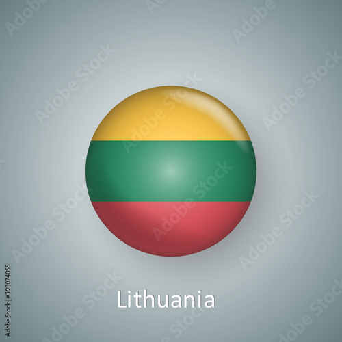 Free Download Lithuania flag icon circle 3d gradient isolated - GFXLoad