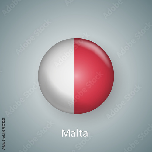 Malta flag icon circle 3d gradient isolated Free Download Malta flag icon circle 3d gradient isolated - GFXLoad