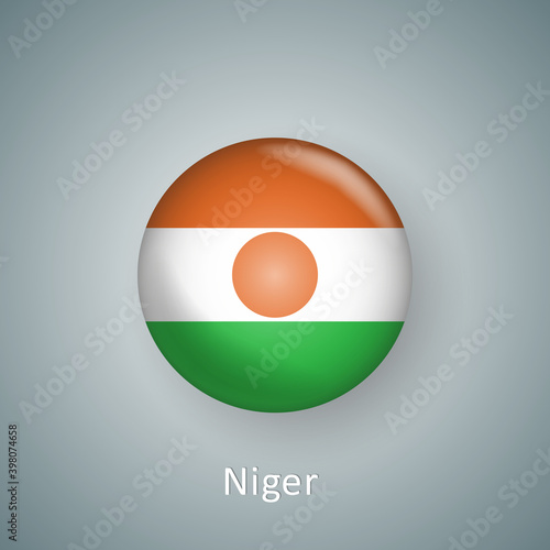 Free Download Niger flag icon circle 3d gradient isolated - GFXLoad