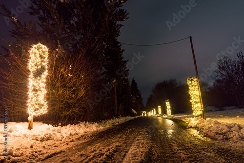 Christmas lighting with colorful atmosphere at the Princely Winter Glow in Bad Waldsee photo