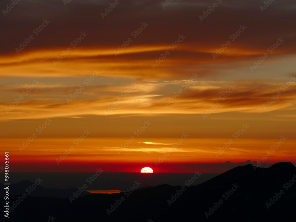 Obraz premium Sunset at Untersberg mountain in Berchtesgaden, Bavaria
