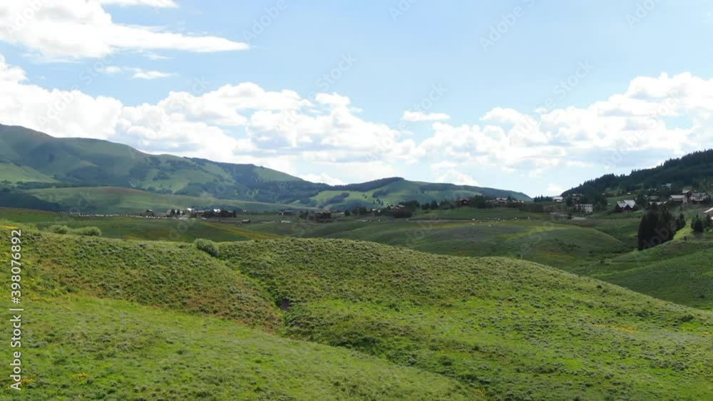 WS POV Rolling landscape with mountains in background WS POV Rolling landscape with mountains in background