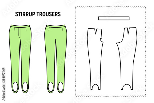 Stirrup trousers for woman.