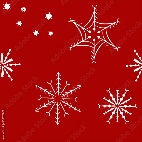 Christmas seamless pattern with snowflakes. Vector illustration.