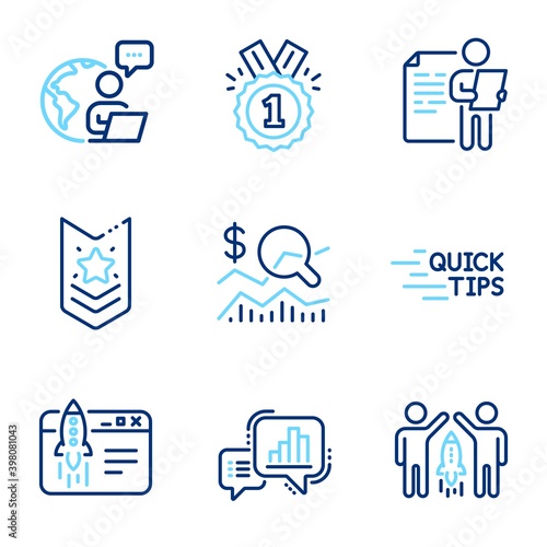 Education icons set. Included icon as Education, Check investment, Job interview signs. Shoulder strap, Graph chart, Partnership symbols. Start business, Approved line icons. Line icons set. Vector