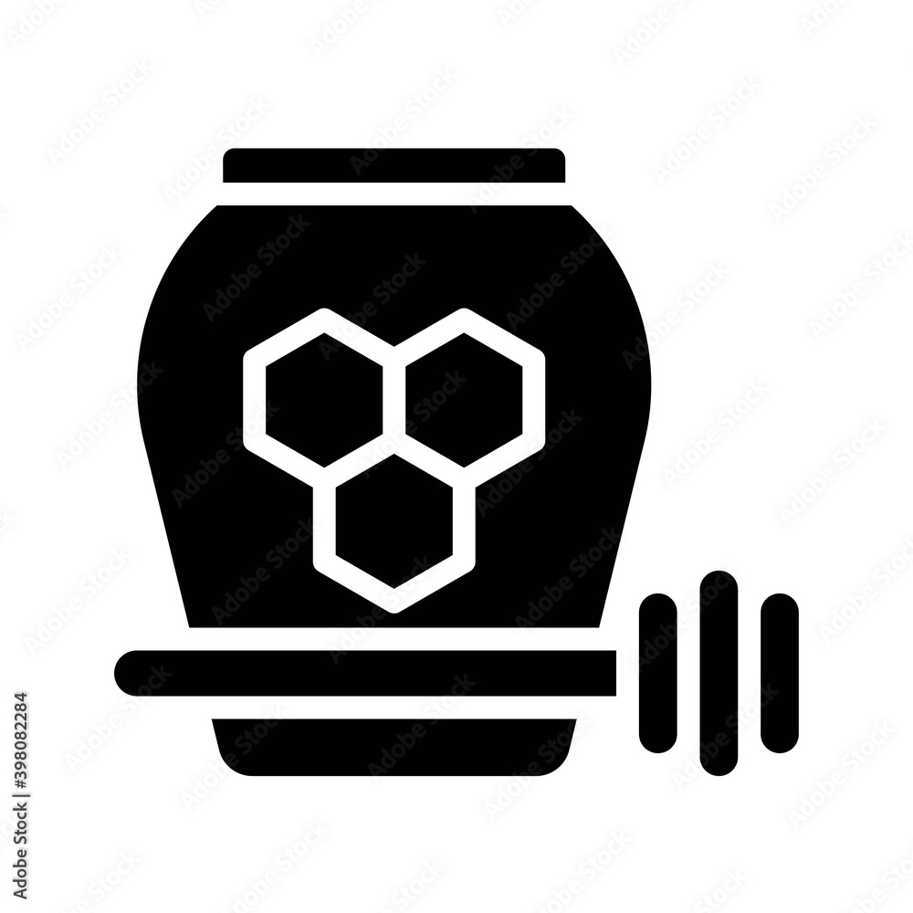 Honey jar icon, Christmas food and drink vector Honey jar icon, Christmas food and drink vector