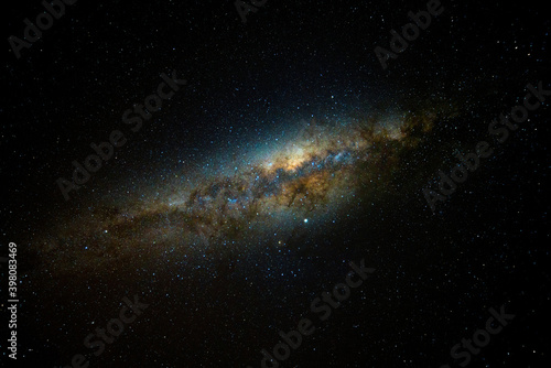 wide shot of the the milky way in the clear skies of the atacama desert