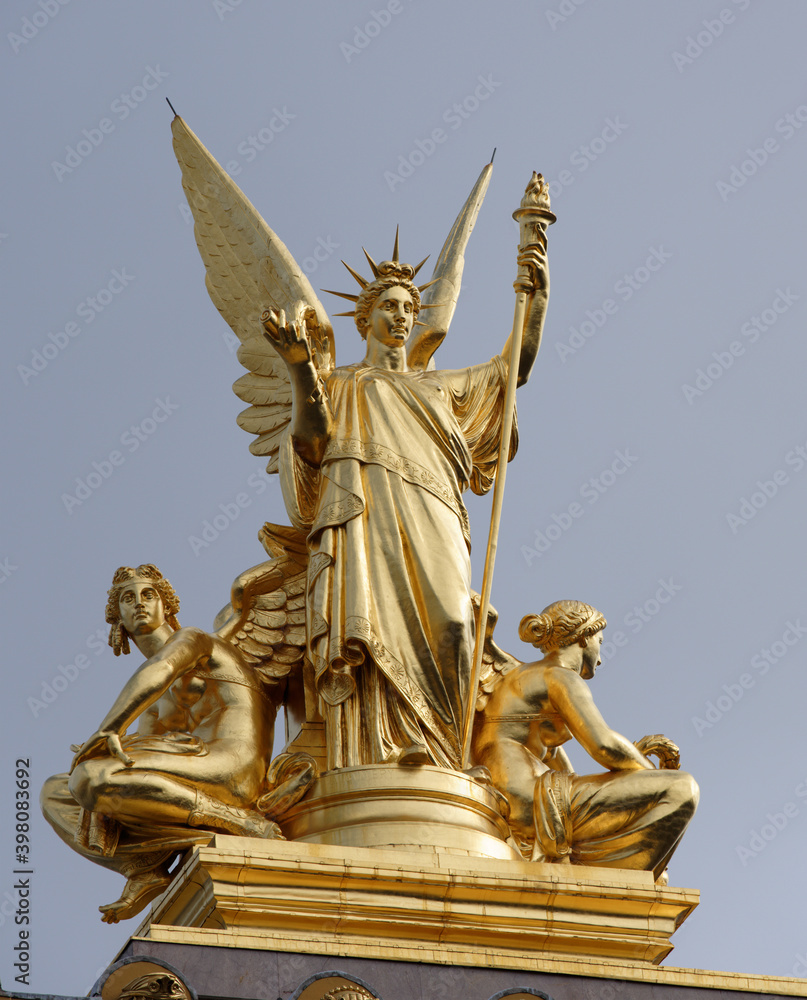 Sculpture Poetry on the roof of the opera Garnier