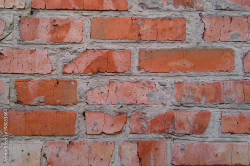 Brick red old wall texture brickwork