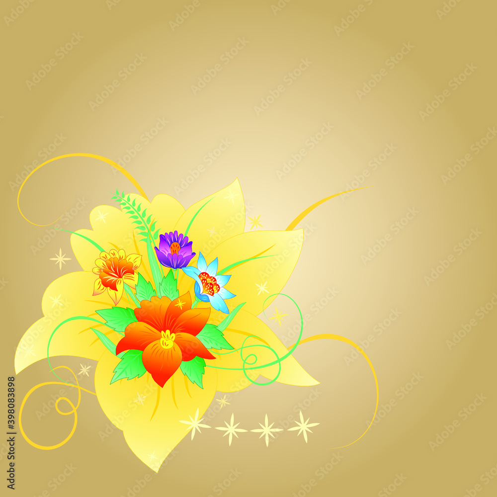Obraz premium Vector frame of flowers. Vintage floral elements Isolated botanical illustration for a postcard. 