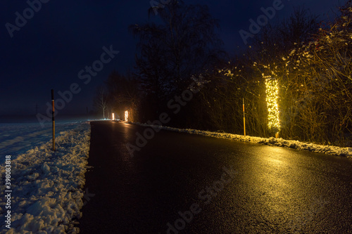 Christmas lighting with colorful atmosphere at the Princely Winter Glow in Bad Waldsee photo