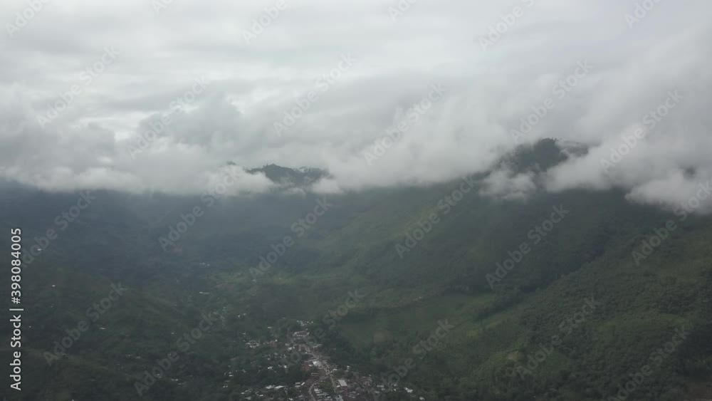 Drone aerial hyperlapse of a beautiful landscape view with mountains in Guatemala, central america. Drone aerial hyperlapse of a beautiful landscape view with mountains in Guatemala, central america.