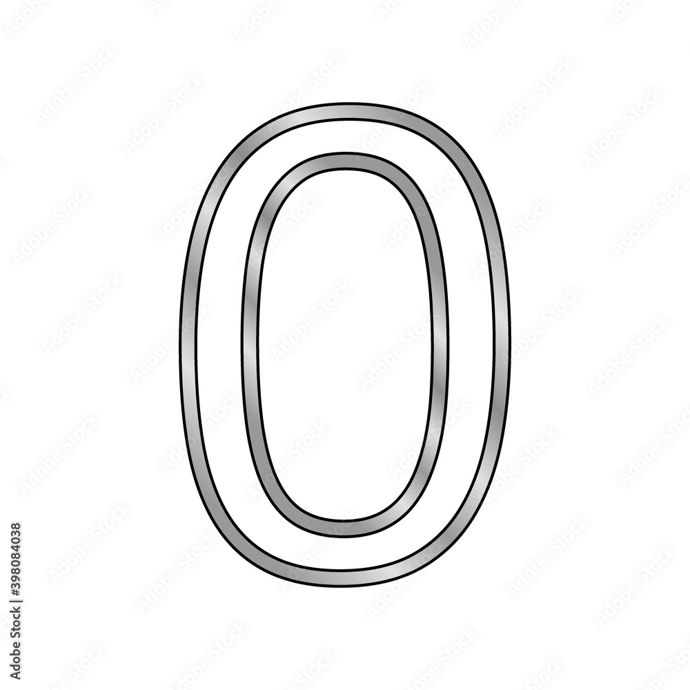 Gold number zero symbol.