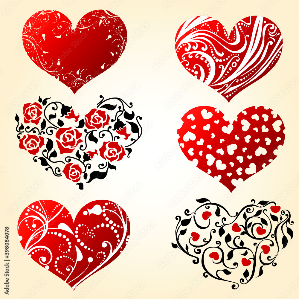 Vector Illustration. Set heart icons, concept of love. hand drawn icons and illustrations for valentines and wedding. Vector Illustration. Set heart icons, concept of love. hand drawn icons and illustrations for valentines and wedding.