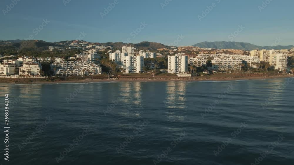 Aerial view of apartment resorts near the coast Aerial view of apartment resorts near the coast