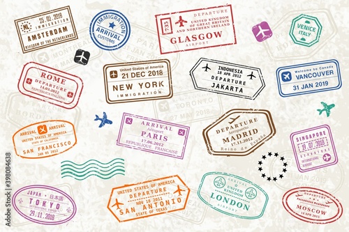 Passport stamp background