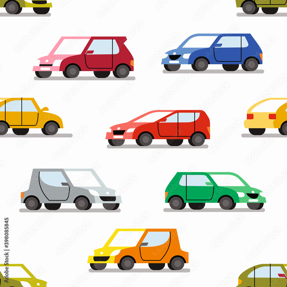 seamless pattern with color cars