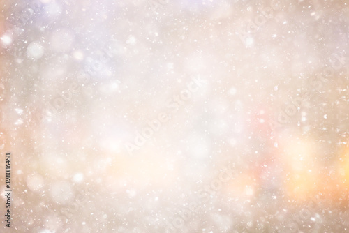 snow abstract warm glow background, winter christmas design