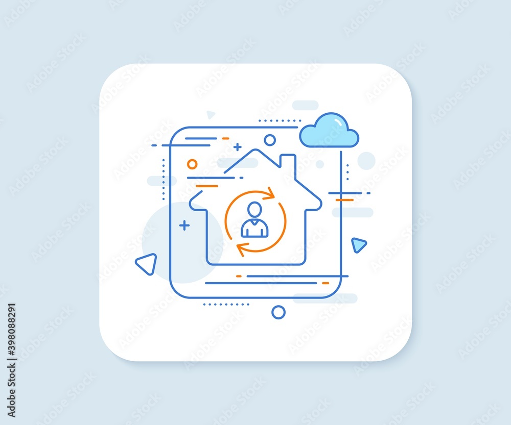 Human Resources line icon. Abstract vector button. User Profile sign. Person silhouette symbol. Refresh or Update sign. Person info line icon. Home concept badge. Vector Human Resources line icon. Abstract vector button. User Profile sign. Person silhouette symbol. Refresh or Update sign. Person info line icon. Home concept badge. Vector