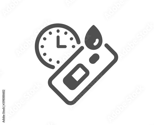 Express Covid test icon. Coronavirus testing sign. Blood test tube symbol. Quality design element. Flat style covid test icon. Editable stroke. Vector