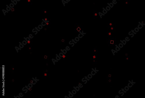 Dark Red vector pattern with crystals, rectangles.