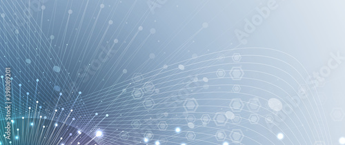 Neural network concept. Connected cells with links. High technology process. Abstract background