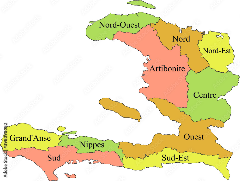 Pastel Vector Map Of Haiti With Black Borders And Names Of It S   1000 F 398090082 EvyxT9wjoNmH3qBpDHpkvjnBO0QylYkF 