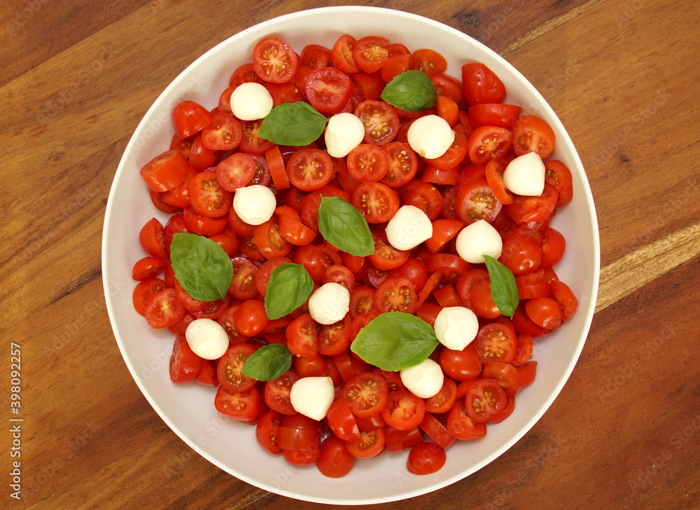 tomato salad with mozzarella balls and basil tomato salad with mozzarella balls and basil