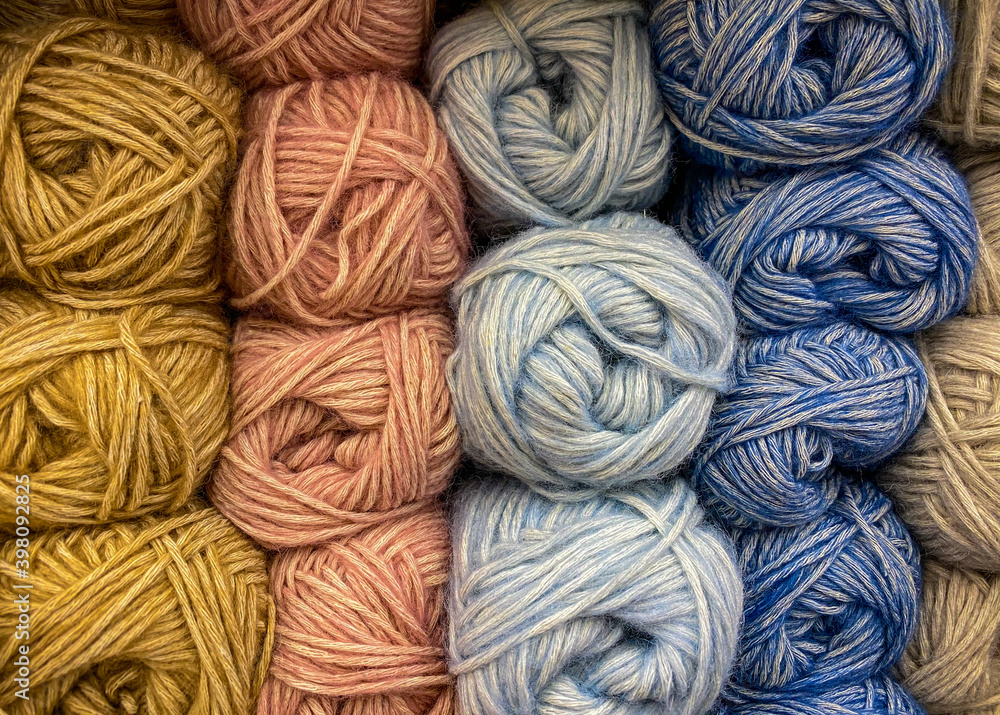 Balls of multicolored wool. The concept is a hobby, knitting. Fun doing manual work , for handmade Balls of multicolored wool. The concept is a hobby, knitting. Fun doing manual work , for handmade