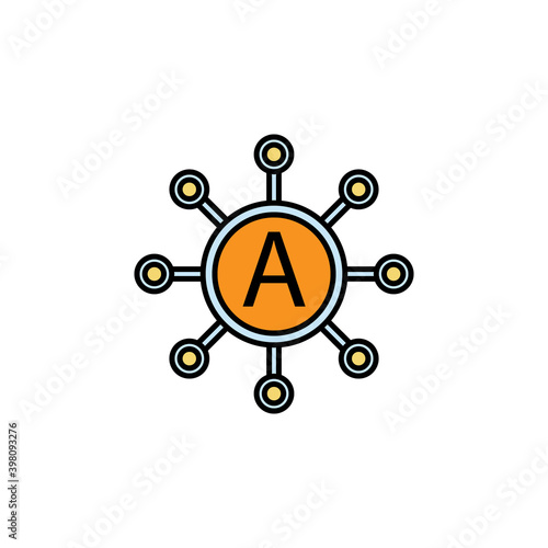 blood type a line icon. Signs and symbols can be used for web, logo, mobile app, UI, UX