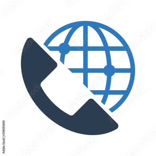 global tele communication icon - telephone icon	