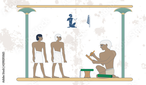 Ancient Egypt set of illustration, group of people. Egypt murals, Ancient Egypt people, people of the Nyle