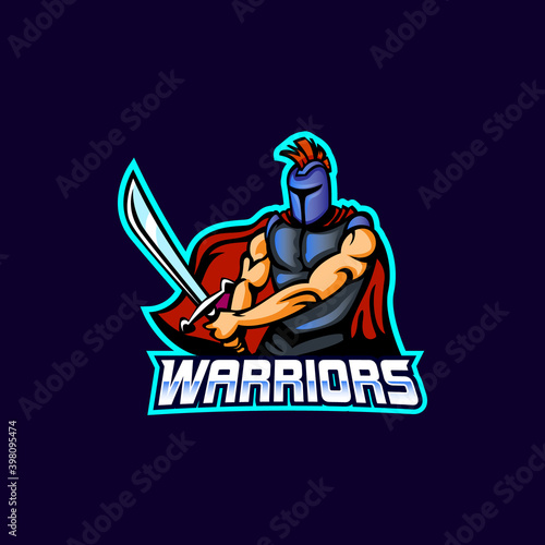 Warrior mascot logo icon design vector concept