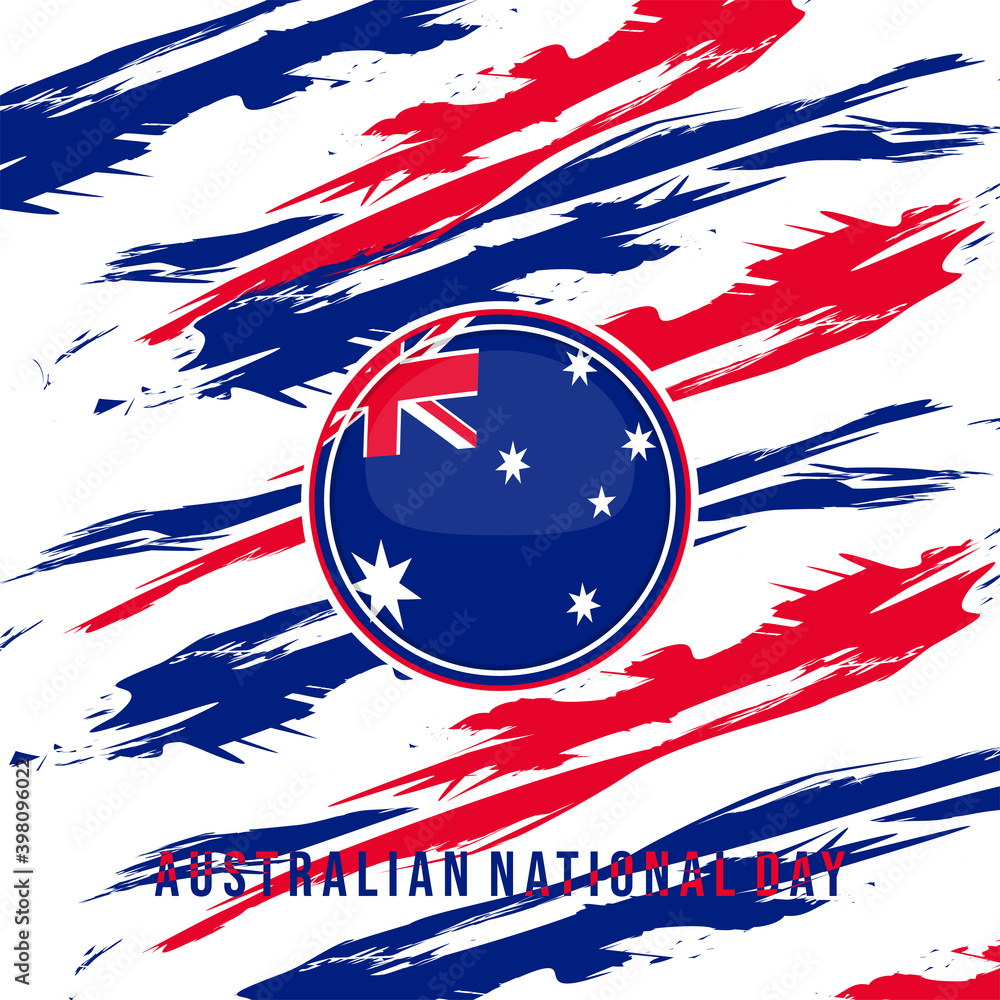 Vetor de Australian National Day design with Australian Flag emblem. do ...