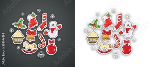 Merry Christmas 2021 vector illustration. hand-written lettering. Feliz navidad design graphics for brochures, gift cards, flyers and postcards. translated from Spanish: Merry Christmas