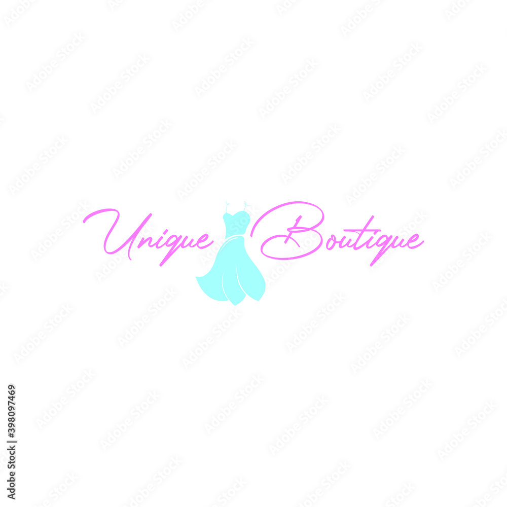 Beautiful dress logo for boutique logo vector.