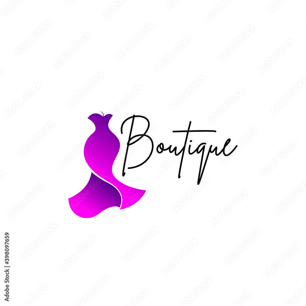 Beautiful dress logo for boutique logo vector. Beautiful dress logo for boutique logo vector.
