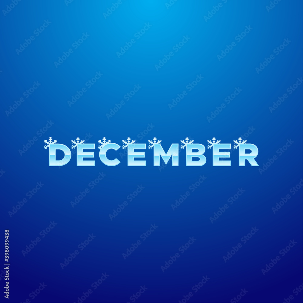 December Winter Font Design Template Illustration