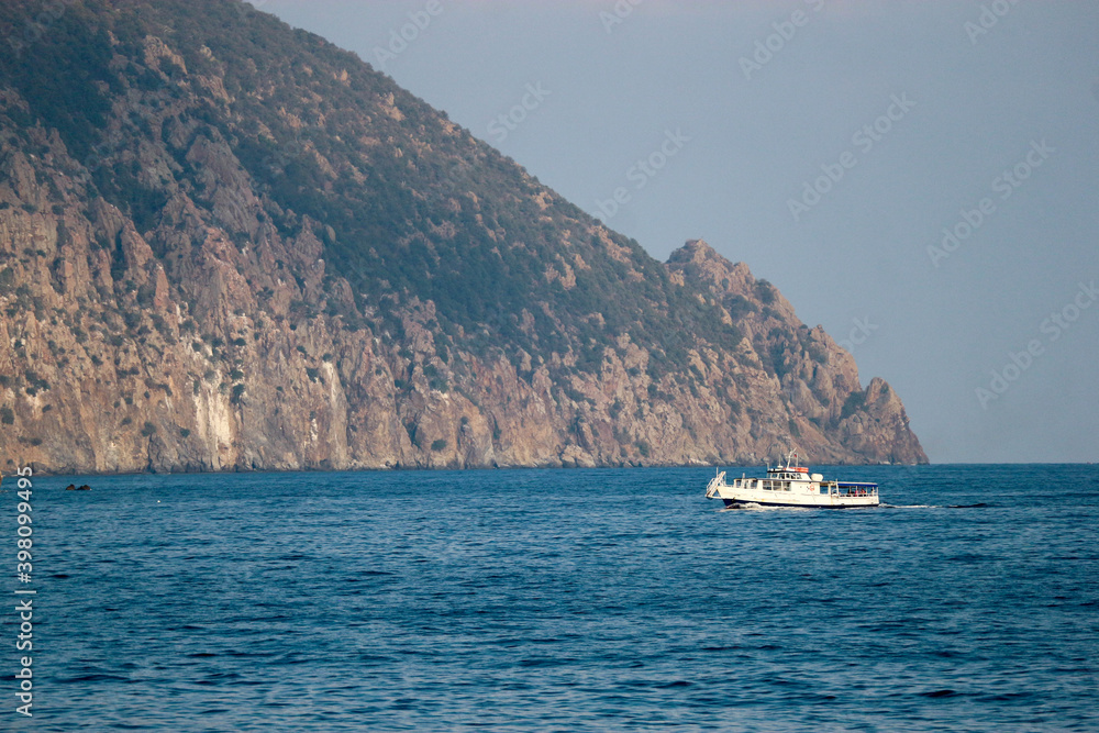 View to the mountain Ayu-Dag (Sleeping bear) on Black sea in Crimea