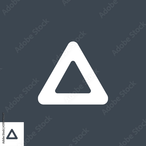 Triangle related vector glyph icon. Isolated on black background. Vector illustration.