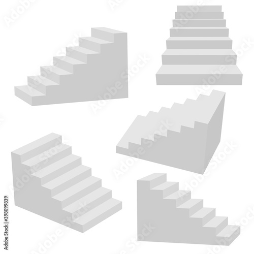 Set of stairs isolated. Vector illustration