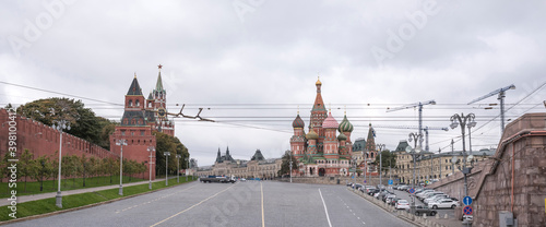 Photography View of Red Square with Vasilevsky descent. Moscow
